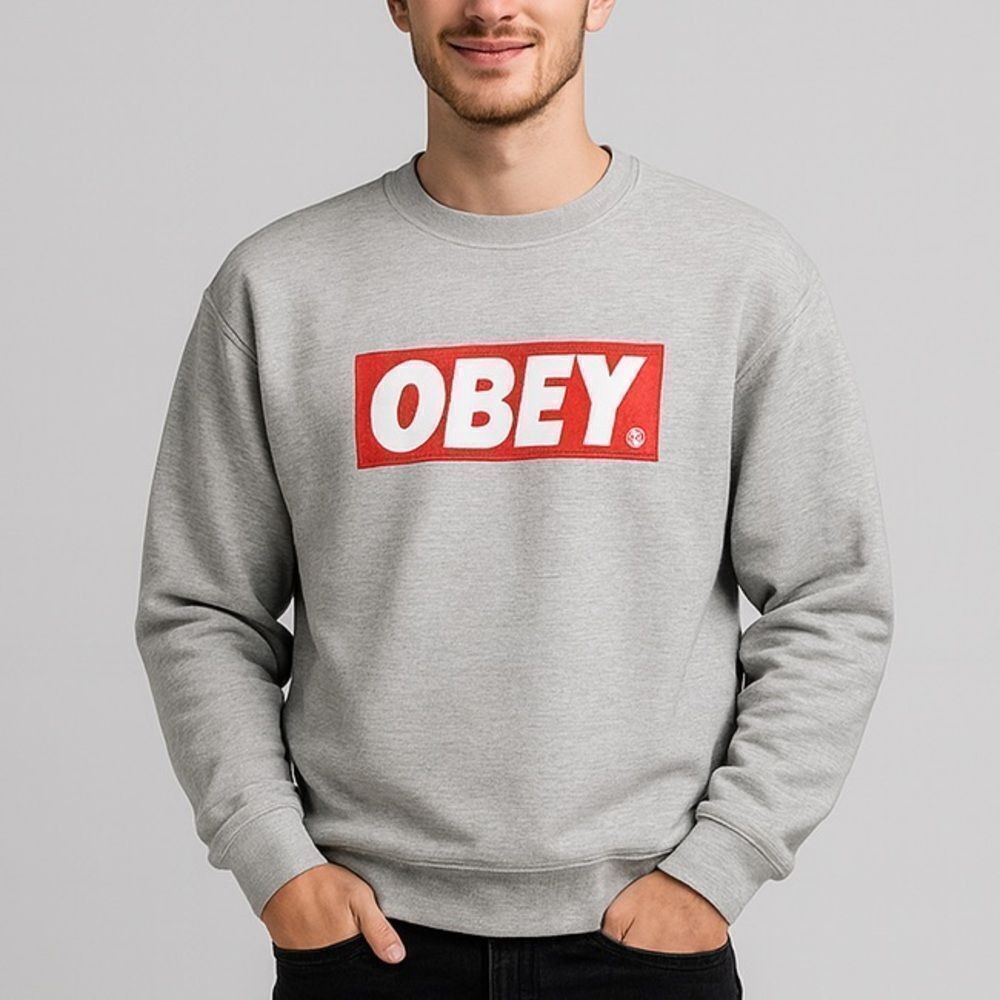 Obey Sweatshirt Gray Size Medium